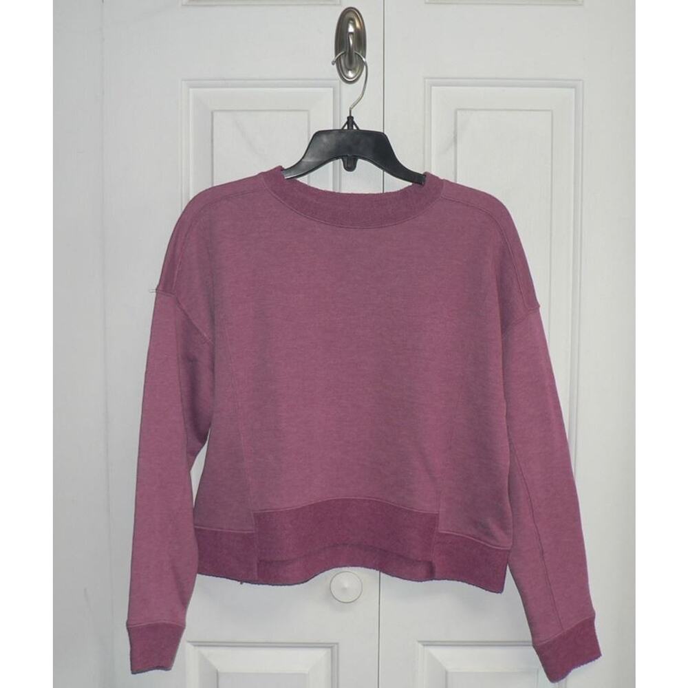 Freely Women's French Terry Trim Crew‎ Neck Sweatshirt in Mellow Mauve XS $40